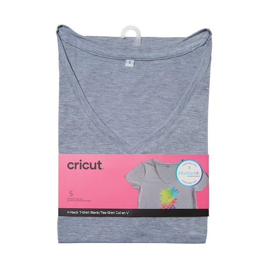 Cricut® Gray Women's Fitted V-Neck T-Shirt Blank